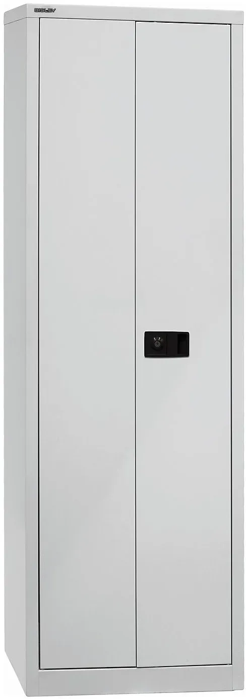 Flügeltürenschrank Metall 600 mm Hellgrau 4 Fachböden