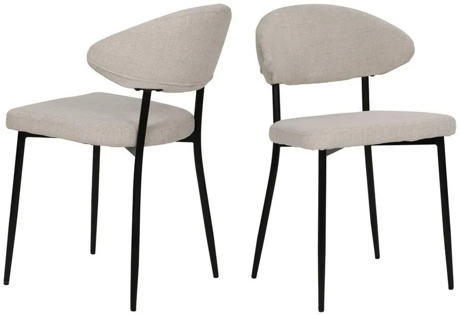 4-Fußstuhl Polyester beige 2er Set