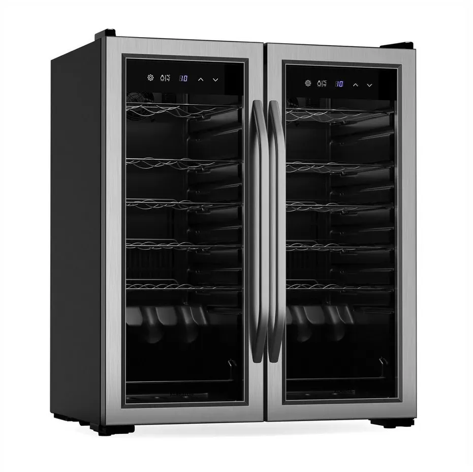 Vinamour Weinkühlschrank 2 Kühlzonen | 7 Regale | Touch-Bedienung | UV-Schutz, Schwarz
