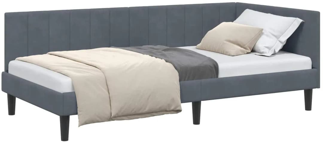 Eckbettgestell 90 x 200 cm Dunkelgrau