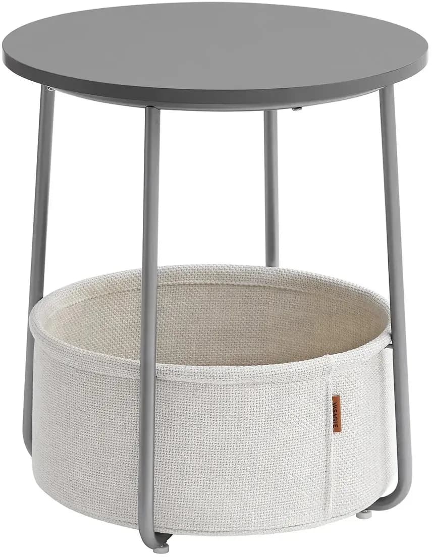 Beistelltisch Grau Holz Ø 45 cm x 50 cm