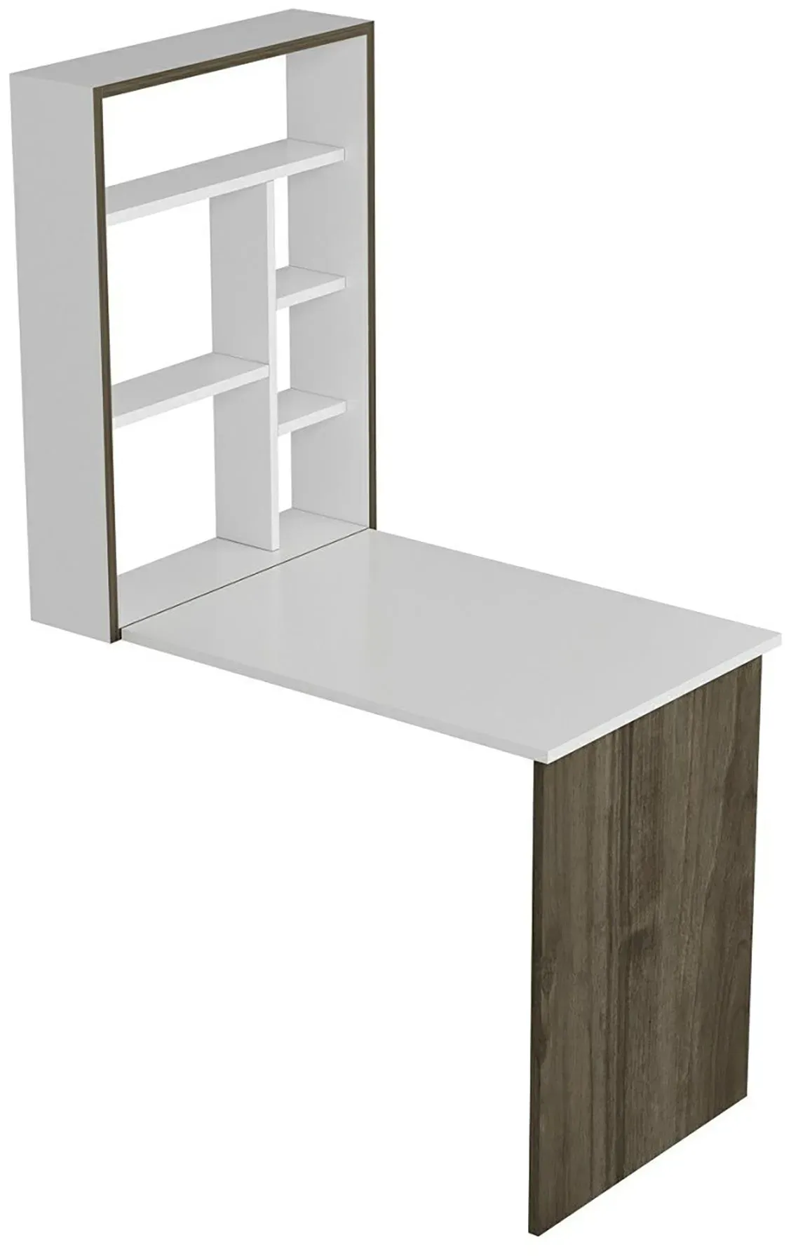 Wandklapptisch 77 x 75 x 58 cm Weiß/Walnuss