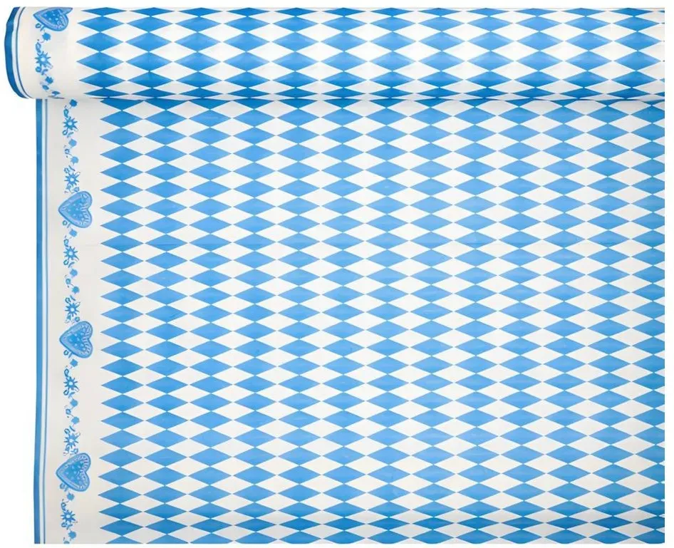 Tischdecke Airlaid 25 m x 118 cm Blau, Weiß