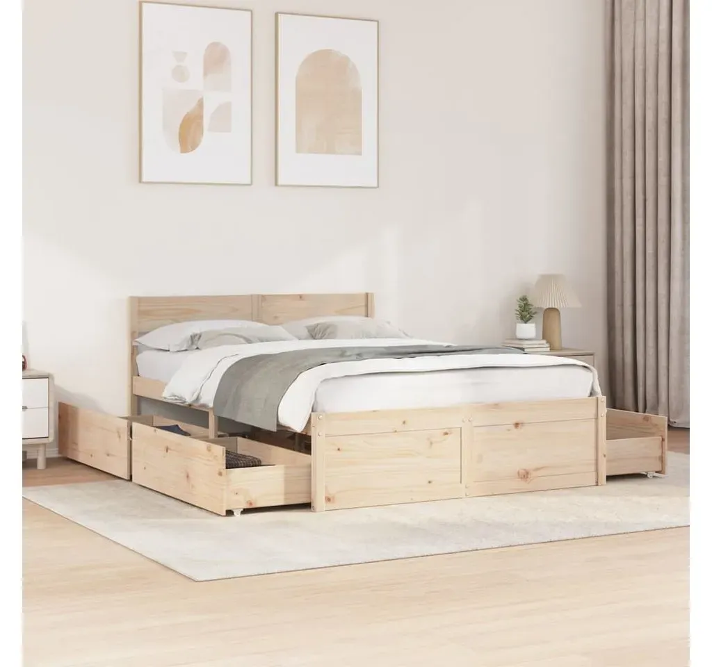 Massivholzbett 120 x 190 cm Braun