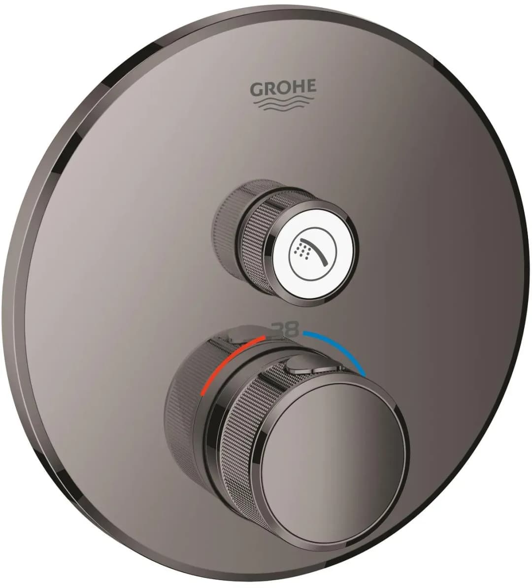 Grohtherm SmartControl Duschthermostat rund für 1 Verbraucher hard graphite 29118