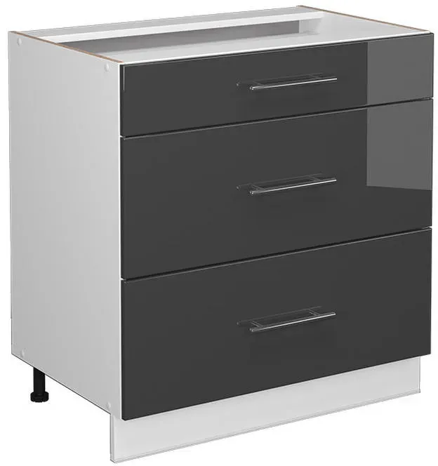Schubladenschrank Fame-Line 80 x 51,5 x 81,5 cm Weiß/Anthrazit