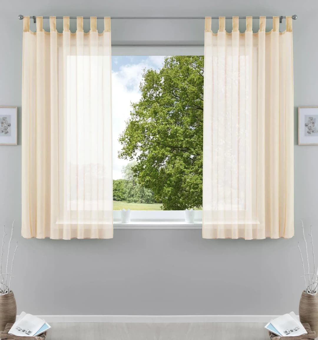 Gardine Schlaufen 140 x 175 cm creme 2 St.