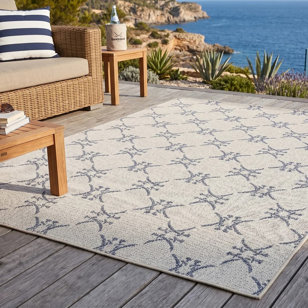 Nordsee Beach Outdoor-Teppich 160 x 230 cm Beige/Creme