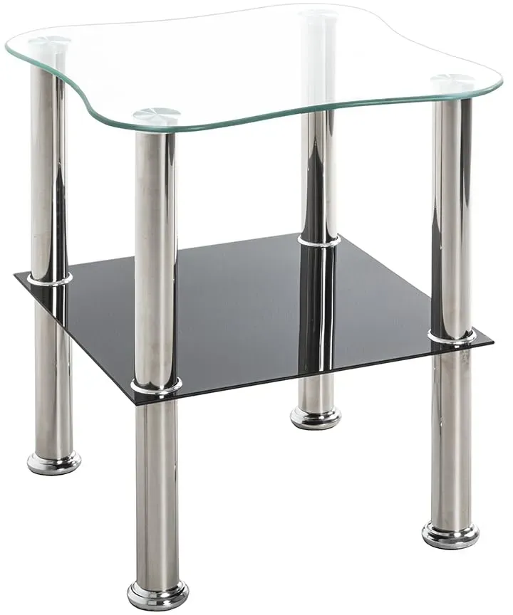 Beistelltisch quadratisch Glas silber 40,0 x 40,0 x 47,0 cm, 1 St.
