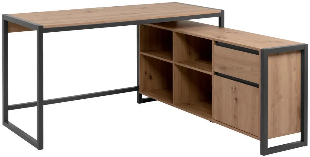 Eckschreibtisch Denver Eiche / Braun