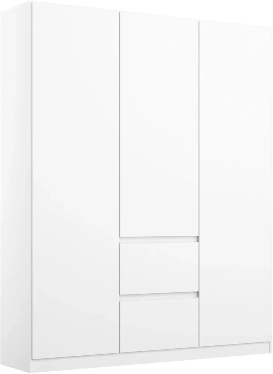 Drehtürenschrank Nidda 136 x 197 x 54 cm Weiß