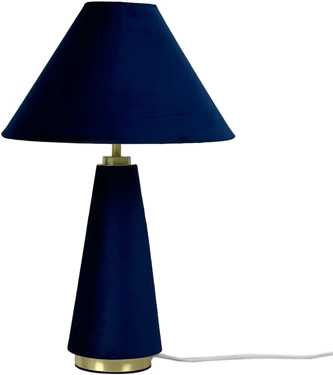 Tischlampe, Samtschirm dunkelblau/gold