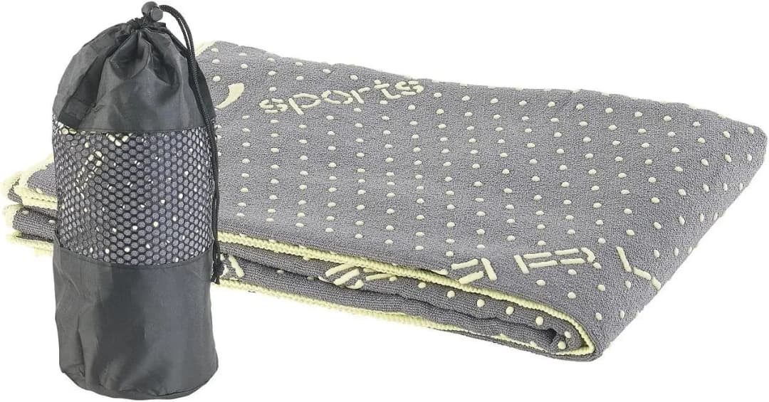 2in1-Mikrofaser-Yoga-Handtuch & Auflage, saugfähig, rutschfest, blau