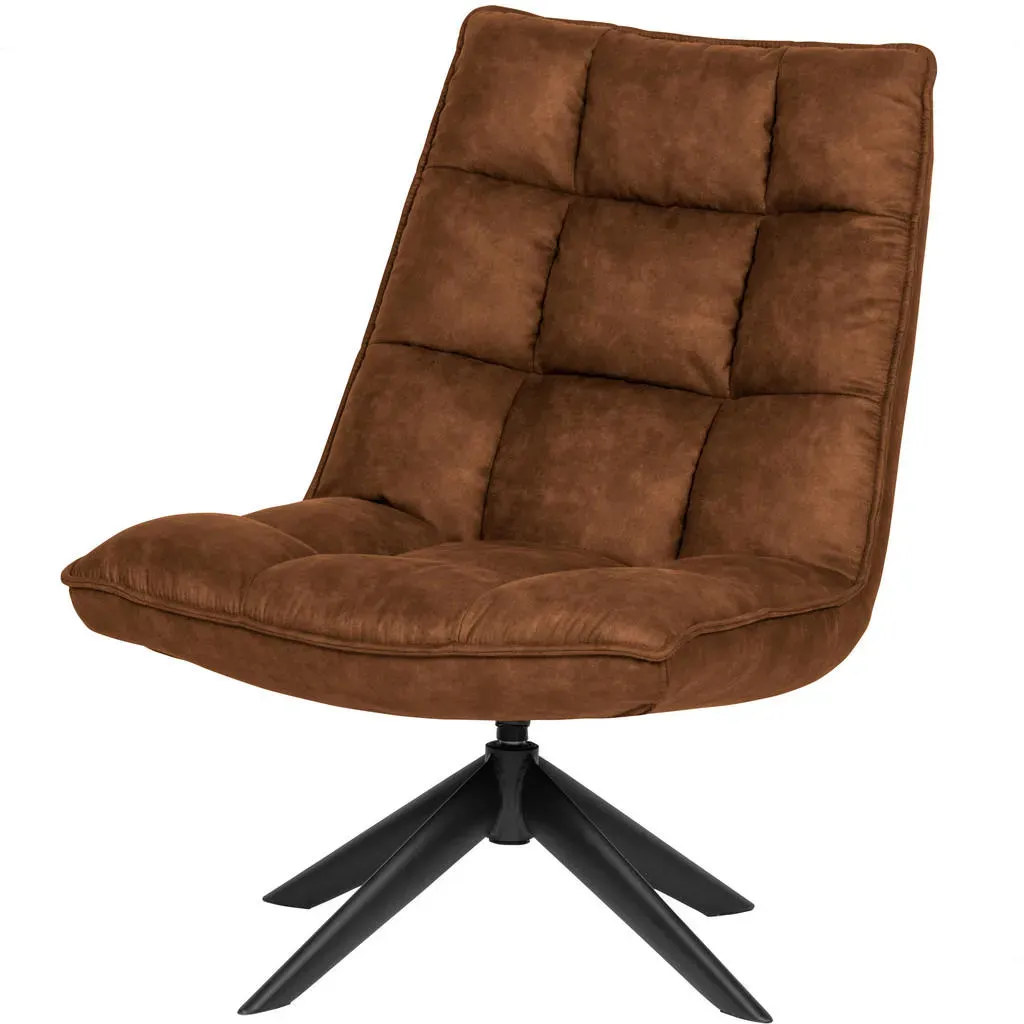 Drehsessel Jouke Kunstleder 70 x 90 x 70 cm Cognac