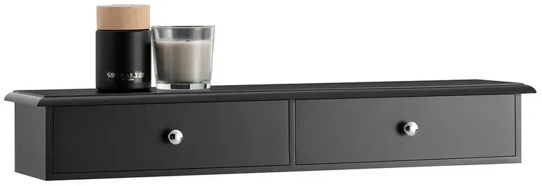 Wandregal 64 x 10 x 15 cm Schwarz