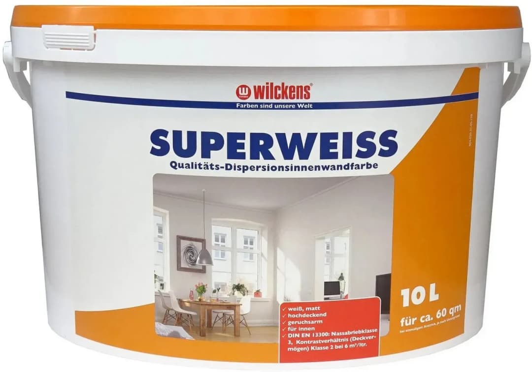 Superweiss Wandfarbe Weiß matt 10 l