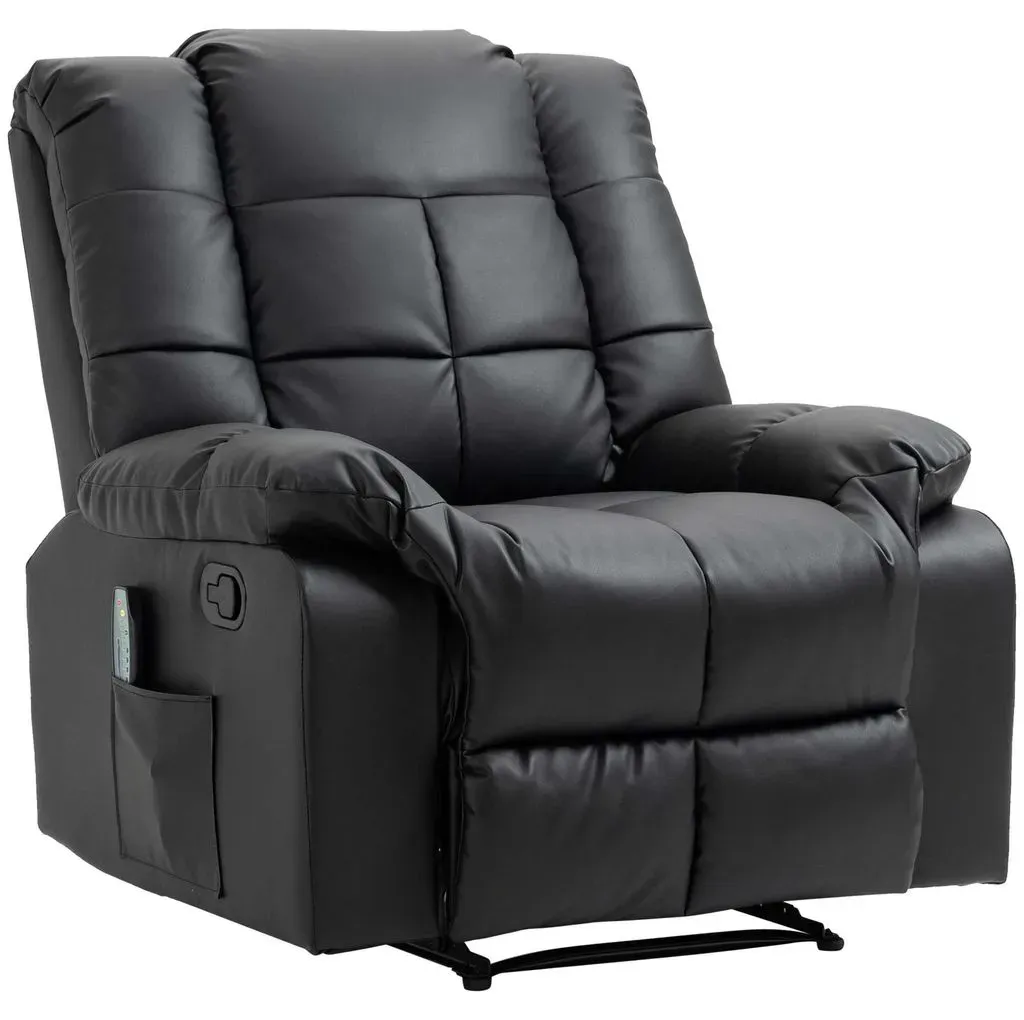 Massagesessel Fernsehsessel Kunstleder 94 x 99 x 99 cm Schwarz elektrisch