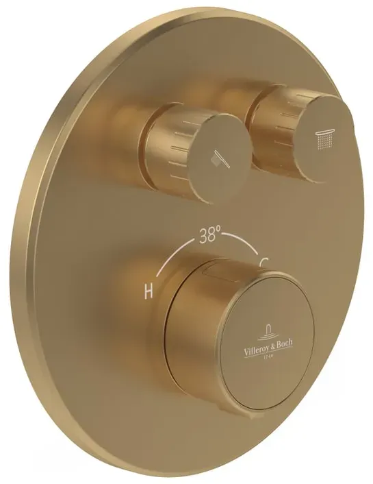 Universal Taps & Fittings Duschthermostat Unterputzmontage Brushed Gold 157x66x157 mm TVS00004000076
