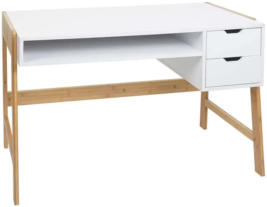 Schreibtisch K12 Bambus / Weiß
