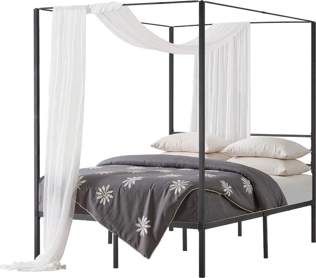 Himmelbett 140 x 200 cm Schwarz