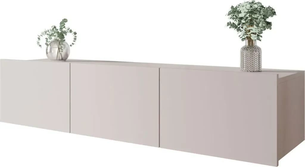 Calabrini TV-Lowboard 150 cm Beige PVC/Melamin/Holzwerkstoff