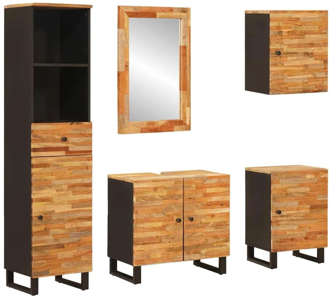 Badezimmer Set 5-tlg. Braun