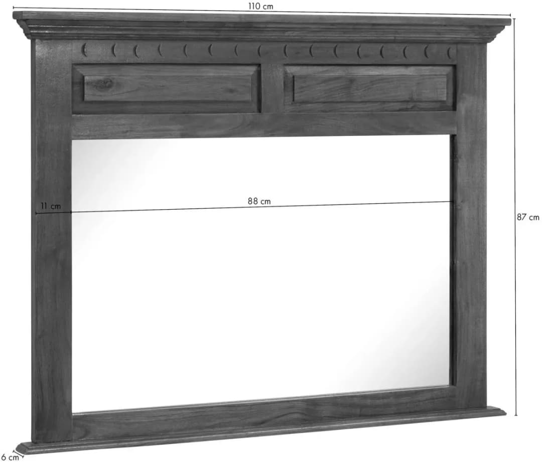 Spiegel Akazie 110 x 60 x 870 mm Braun