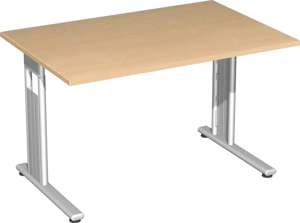 Schreibtisch C Fuß Flex 120 cm buche nachbildung/silber