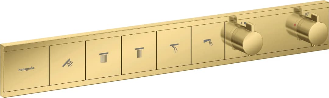 Rainfinity RainSelect Duschthermostat Unterputz für 5 Verbraucher Polished Gold Optic 15384990