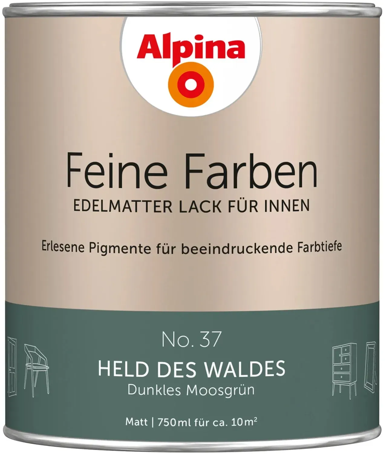 Feine Farben Lack 750 ml No. 37 held des waldes