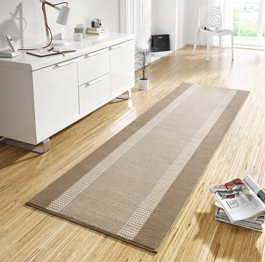 Band Teppichläufer 80 x 200 cm Beige