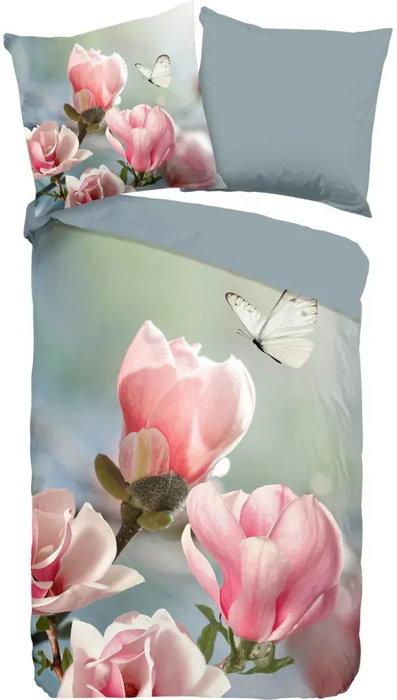 Wendebettwäsche Floral Baumwolle Mehrfarbig 155 x 220 cm + 80 x 80 cm