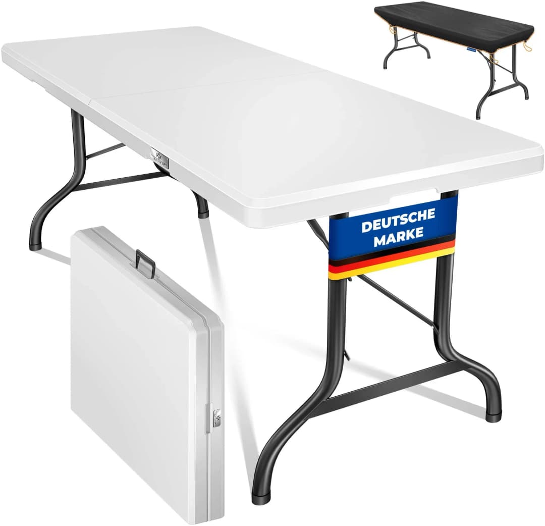 Buffettisch Klappbar 183 x 76 x 74 cm Weiß