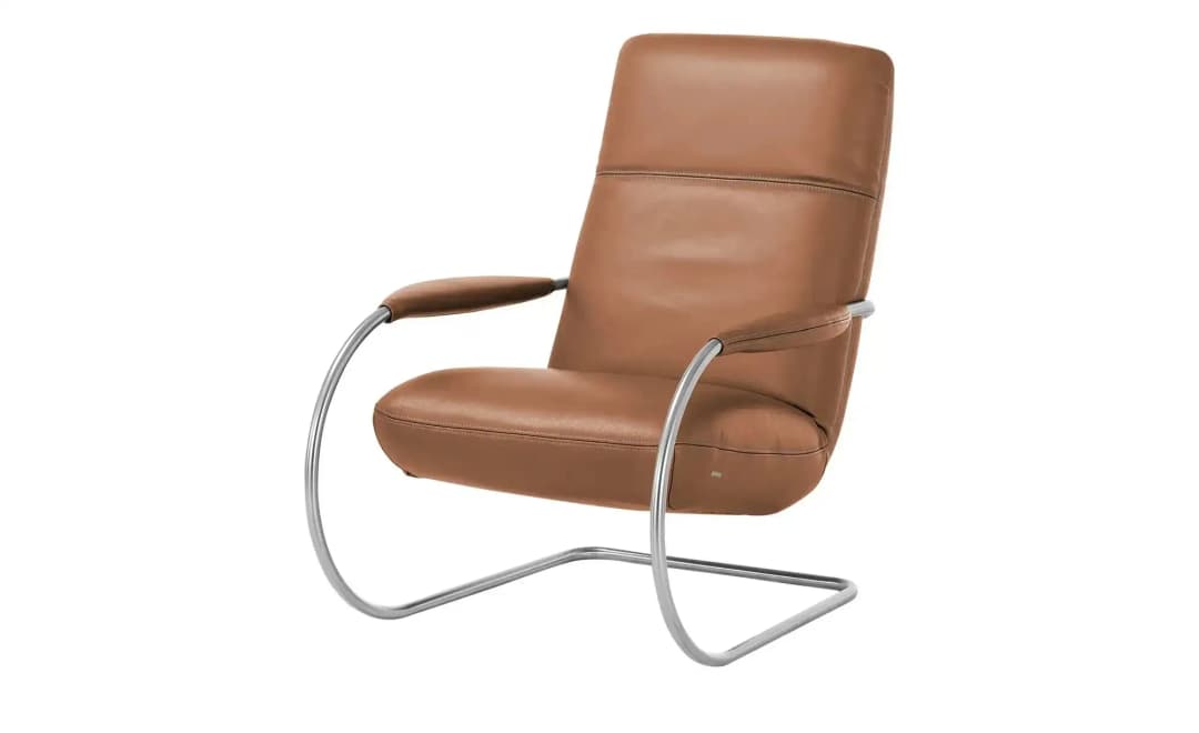 Sessel Jacy Leder 80 x 104 x 99 cm Braun mit Kopfteil