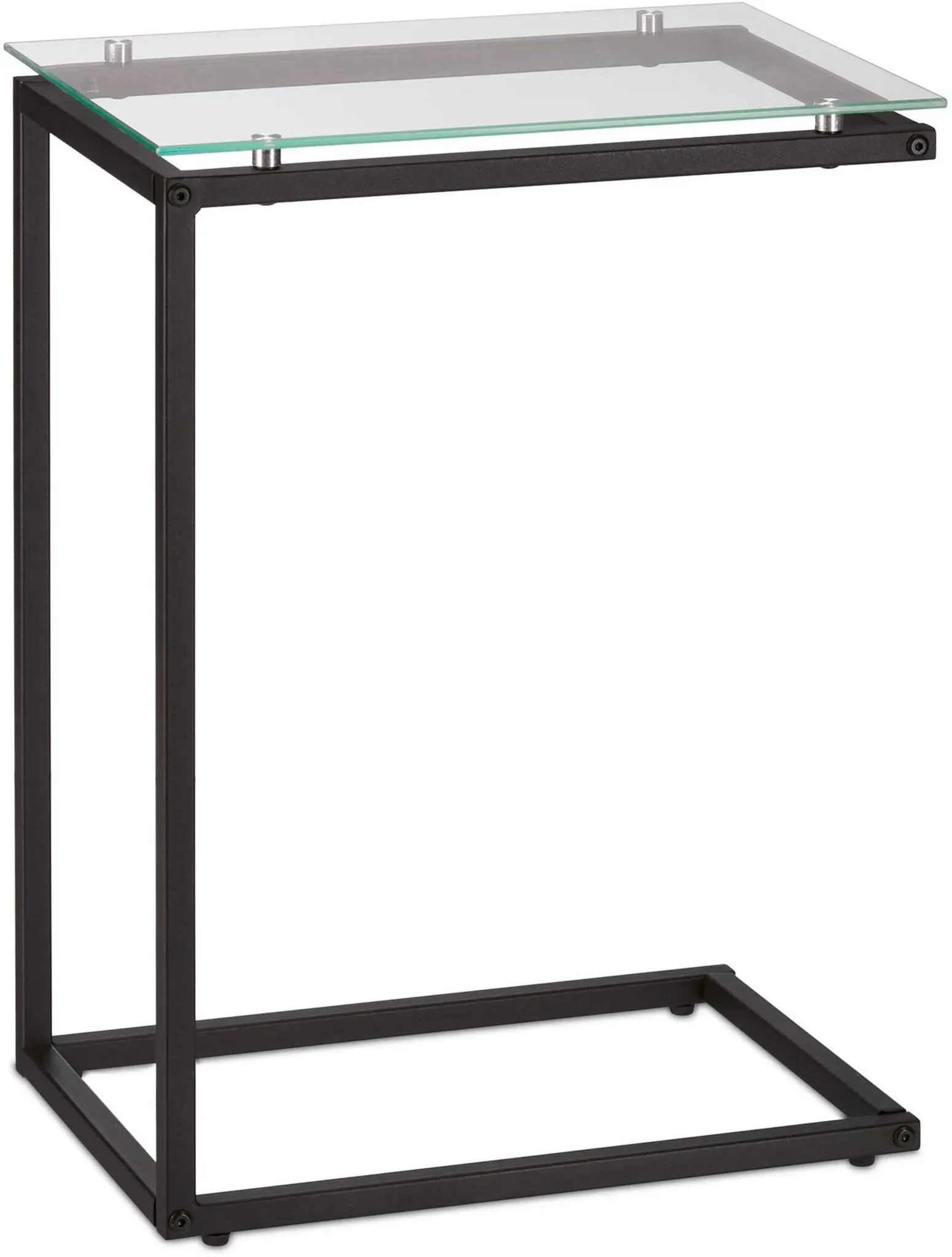 Beistelltisch, Glas Metall, Schwarz - (B)30 x 30 x 45 cm 3,9 kg
