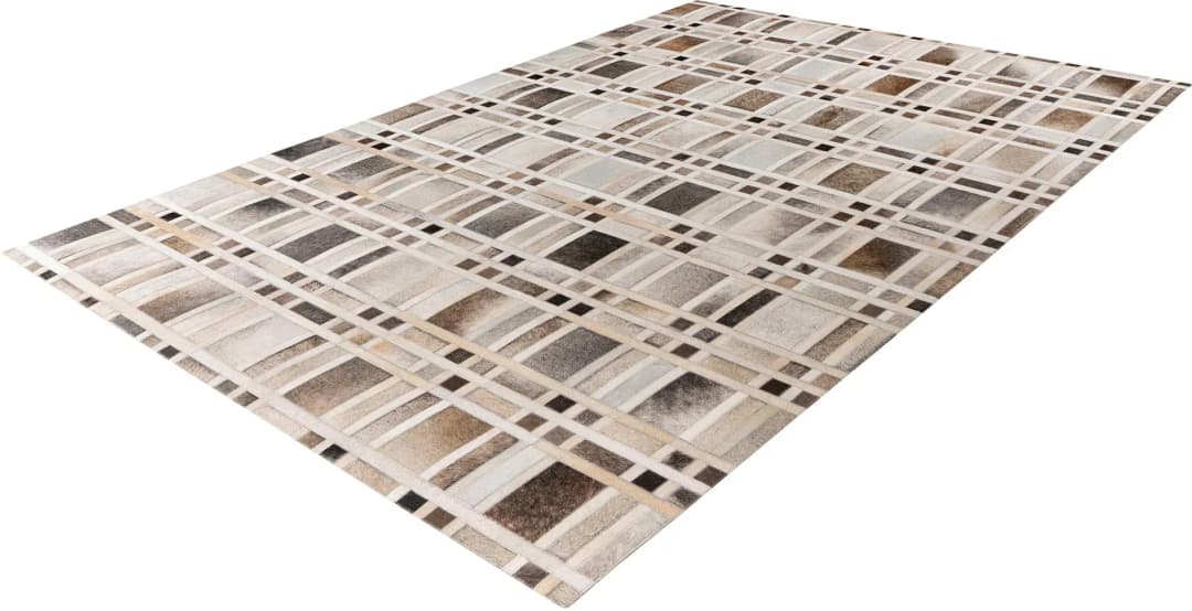 Lavin 225 Lederteppich 120 x 170 cm Grau