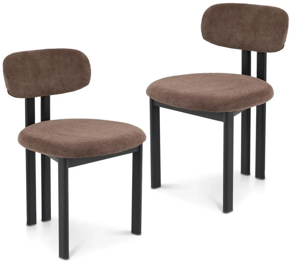 Esszimmerstuhl Franca Stoffbezug Braun 2er Set