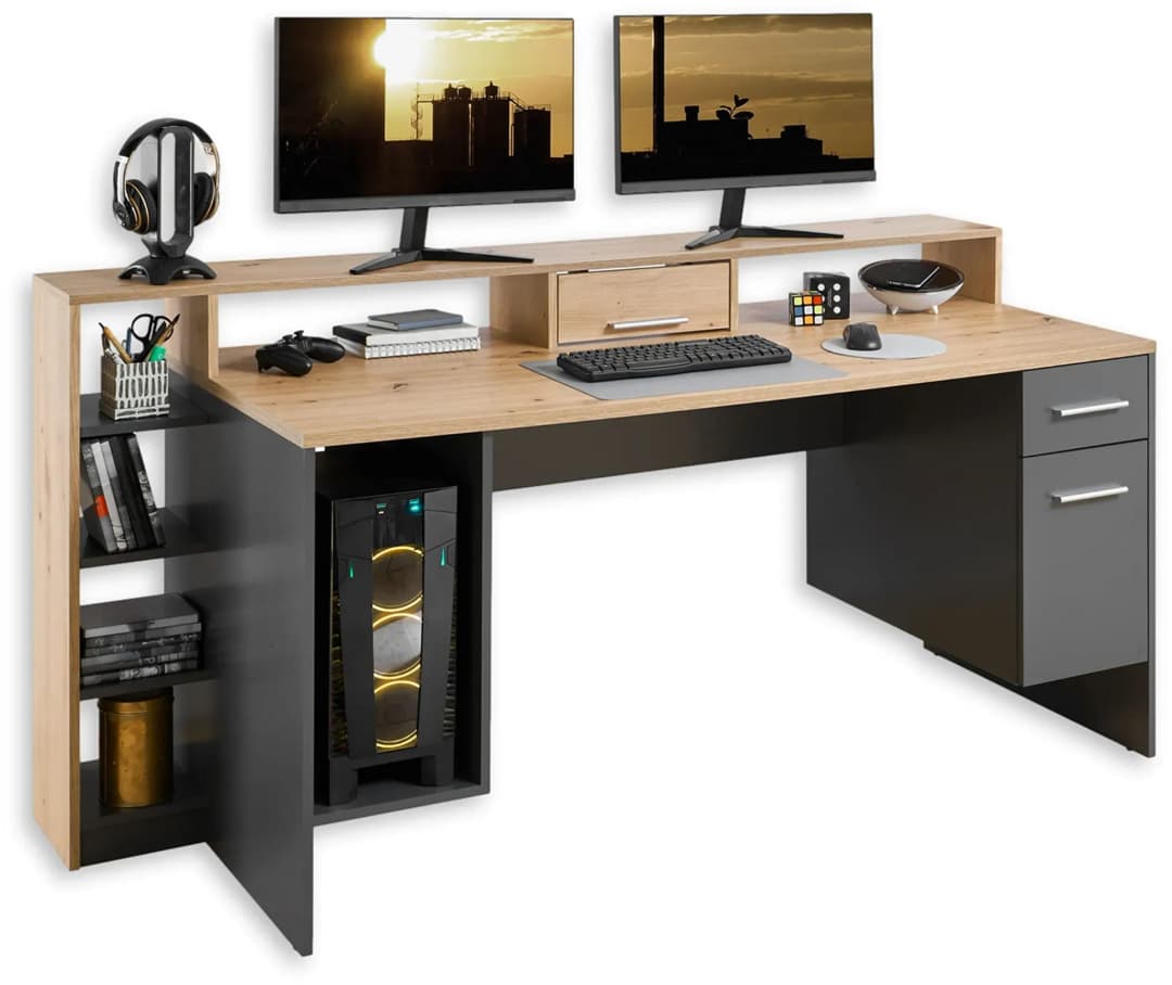 Gaming Desk 39-269-T3 grau/artisan eiche