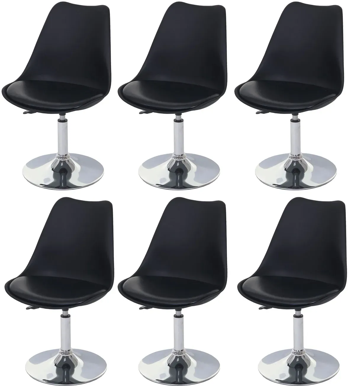 Drehstuhl Malmö T501 Kunstleder schwarz 6er Set