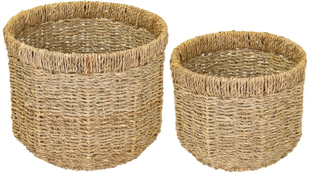 Aufbewahrungskorb 2er Set Durchmesser 25 + 30 cm braun