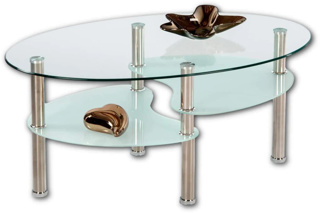 Couchtisch transparent Glas 55 x 41 cm