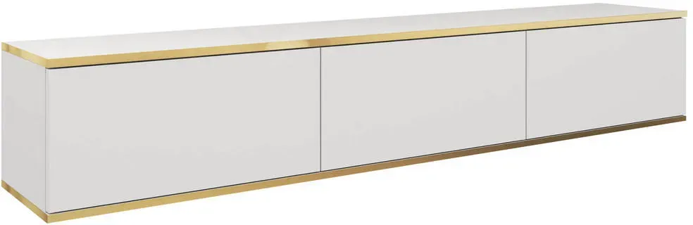 Orenate TV-Lowboard 175x30x32 cm Weiß/Gold Holzwerkstoff