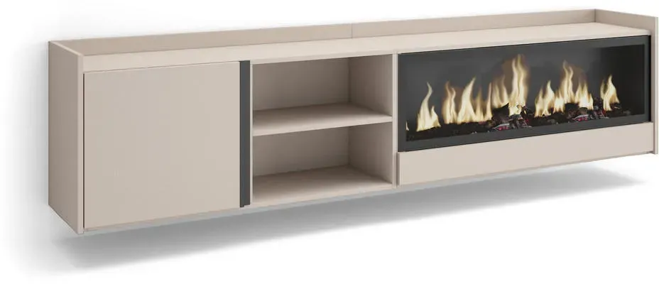 Lowboard 212x50 cm Beige Holzwerkstoff