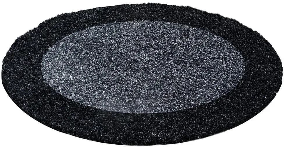 RHEIN Hochflorteppich 160 x 160 cm Anthrazit