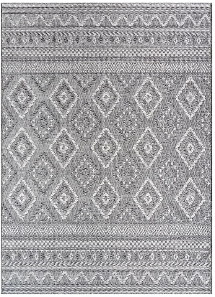 Rauten Design Outdoor-Teppich 300 x 400 cm Grau