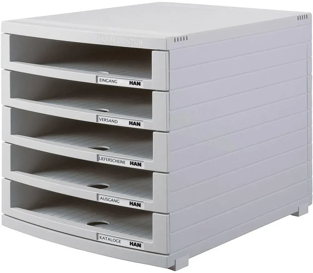 Schubladenbox Contur 30 x 30,7 cm 5-tlg. grau