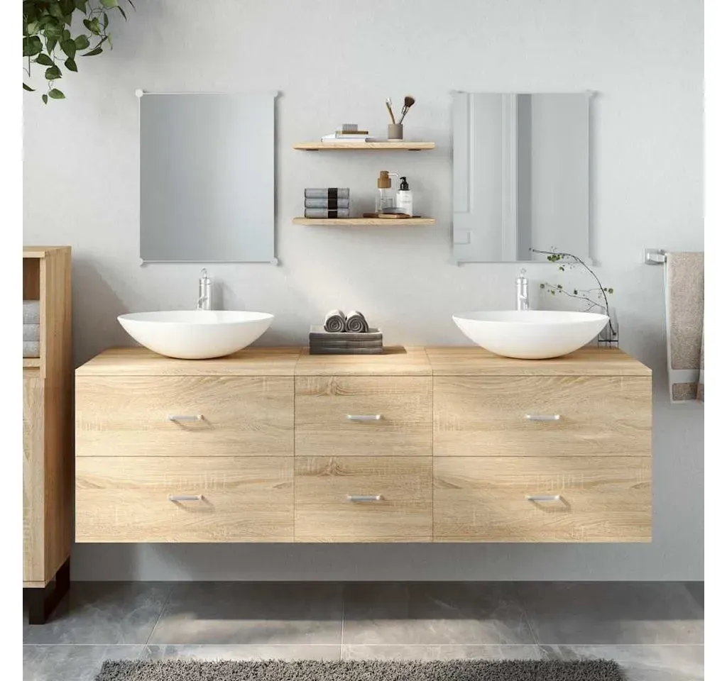 Badmöbel-Set Eichen-Optik 5-tlg. Braun