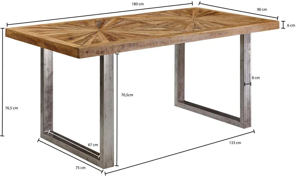 Mango 180 x 76,5 x 90 cm braun