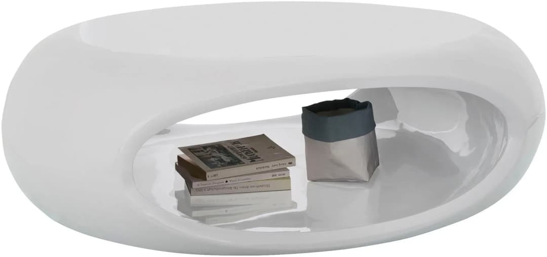 Couchtisch Fiberglas weiß 100 x 32 x 70 cm