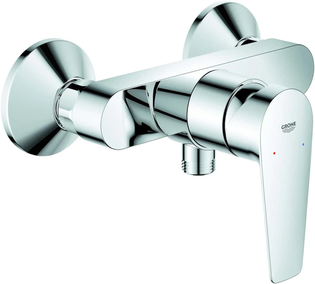 BauEdge Einhand-Brausebatterie Wandmontage Silber 23635001